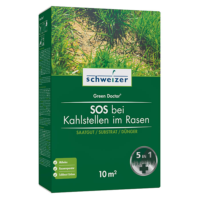 Schweizer Green Doctor SOS bei Kahlstellen im Rasen